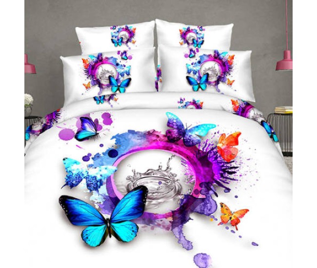 Lenjerie de pat digital print 3d (rainbow butterfly)